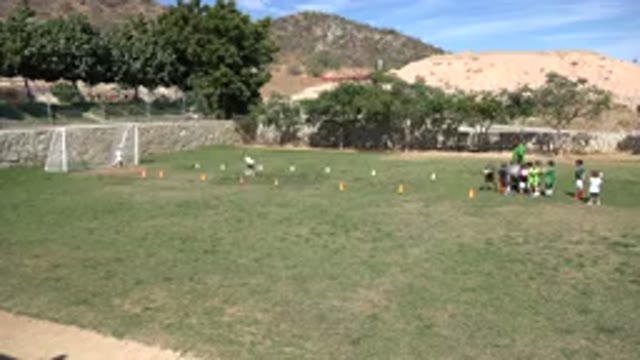 LOS CABOS MEXICO-2019: Children's Soccer Team Lines Up For Practice On The Field