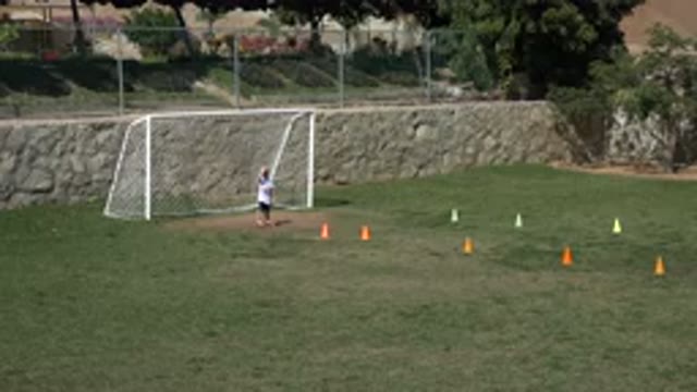 LOS CABOS MEXICO-2019: Child in Door Preparing to Block Soccer Throws