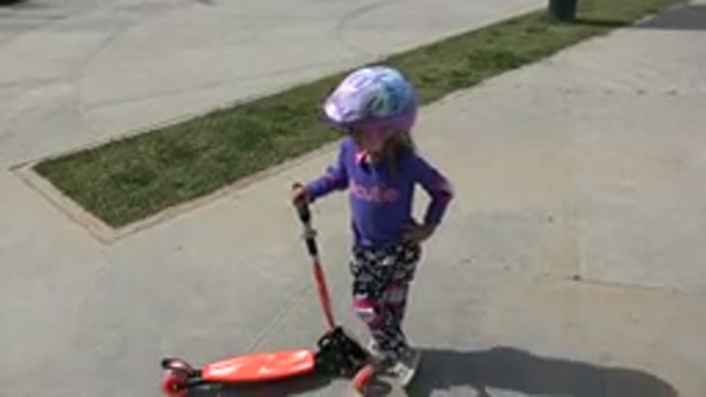 LOS CABOS MEXICO-2019: Little Kid Holding Her Scooter In A Playground During The
