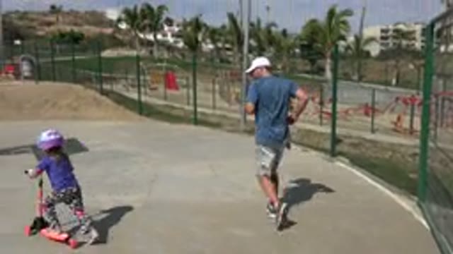 LOS CABOS MEXICO-2019: Father And His Daughter Enjoying A Sunny Day In The Park