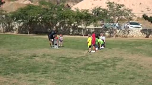 LOS CABOS MEXICO-2019: Kids With A Coach Playing A Game On The Green Grass