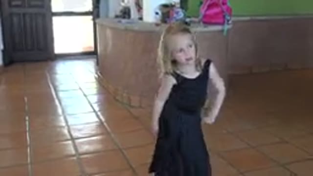 LOS CABOS MEXICO-2019: Energetic Child Dancing Happily In The Comfort Of Her