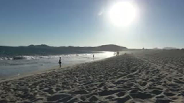 LOS CABOS MEXICO-2019: People Almost Stop Near Sea Admiring Beautiful Waves