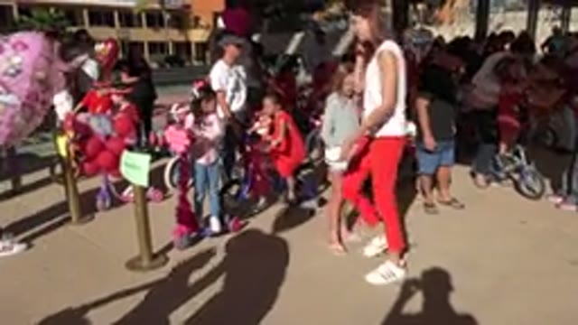LOS CABOS MEXICO-2019: Kids Riding Bicycle With His Friends And Family On The