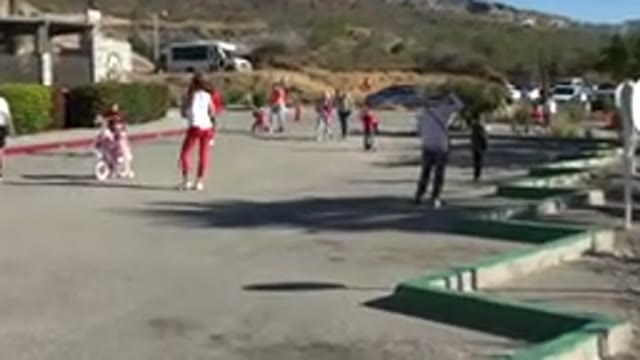 LOS CABOS MEXICO-2019: Kids On Scooters Bikes And Tricycles At A Birthday Party