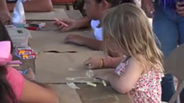 LOS CABOS MEXICO-2019: Many Cute Kids Are Learning How To Draw With Their