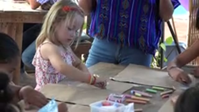 LOS CABOS MEXICO-2019: Instructor Teaching Young Children In Small Classroom