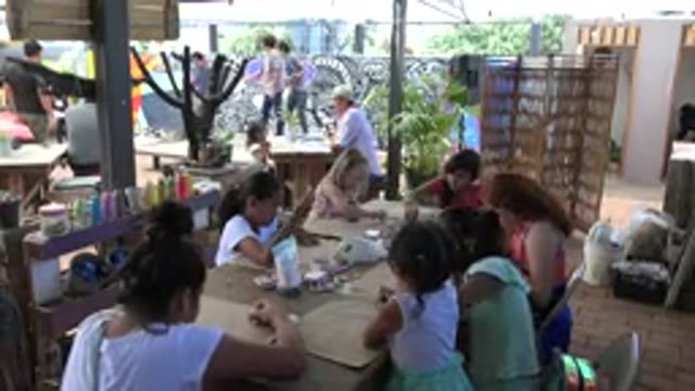 LOS CABOS MEXICO-2019: Children's Activity Camp with Coloring and Art at Table