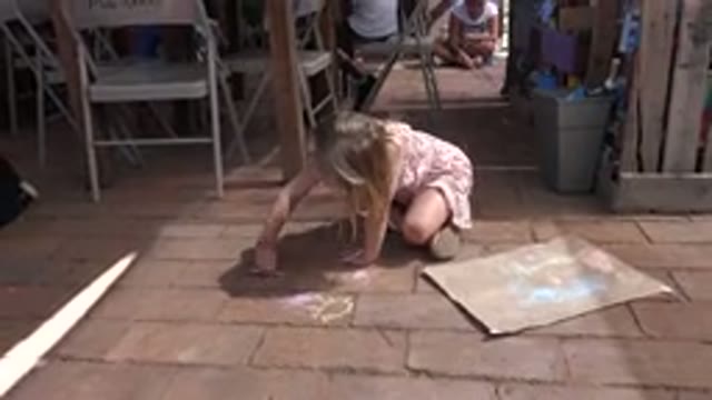 LOS CABOS MEXICO-2019: Little Girl Falls Forward After Breaking Chalk While On