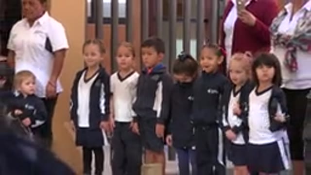 SAN JOSE DEL CABO MEXICO-2019: Young School-Aged Children Assembled And Standing
