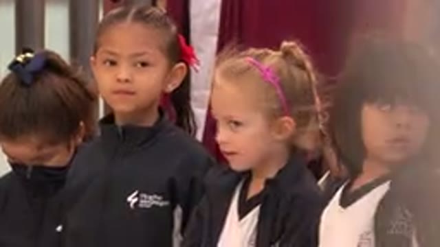 SAN JOSE DEL CABO MEXICO-2019: Little Girls In Tracksuit Are Waiting For Their Turn