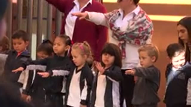 SAN JOSE DEL CABO MEXICO-2019: Children Dressed In Uniforms Boys And Girls Hold Hands