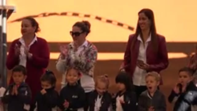SAN JOSE DEL CABO MEXICO-2019: Young Students And Teachers Applauding School Show