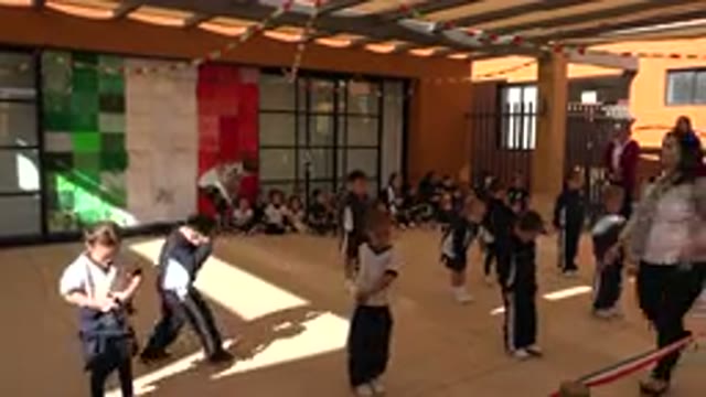 SAN JOSE DEL CABO MEXICO-2019: Teacher Lining Up Kids for Cultural Activity