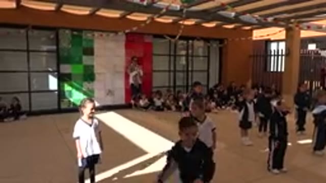 SAN JOSE DEL CABO MEXICO-2019: Kids Staging With Teachers Inside Classroom