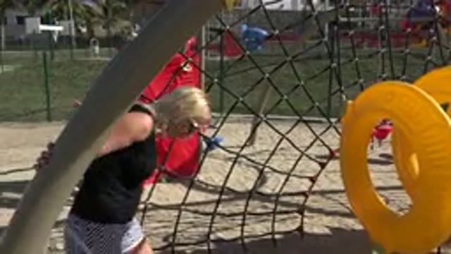 SAN JOSE DEL CABO MEXICO-2019: A Slow Pan Over A Child's Playground