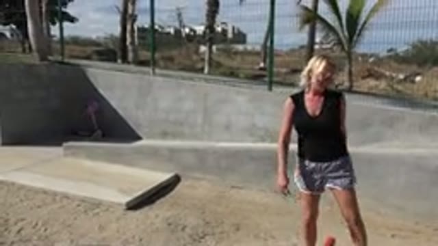 SAN JOSE DEL CABO MEXICO-2019: Video Of A Mom At A Playground Playing With Her