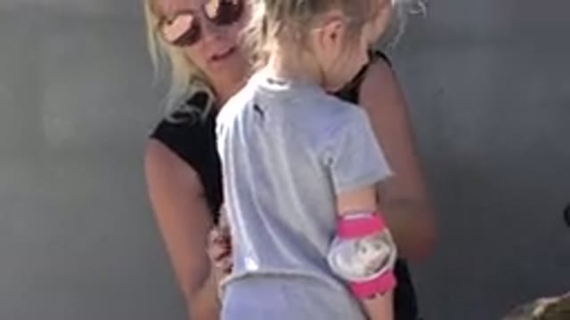SAN JOSE DEL CABO MEXICO-2019: A Mom Who Put Protection On Her Daughter For Roller Skating