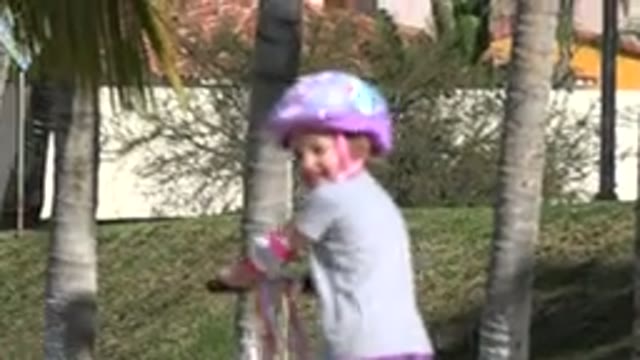 SAN JOSE DEL CABO MEXICO-2019: Little Girl Wearing Helmet Turns Around To Smile
