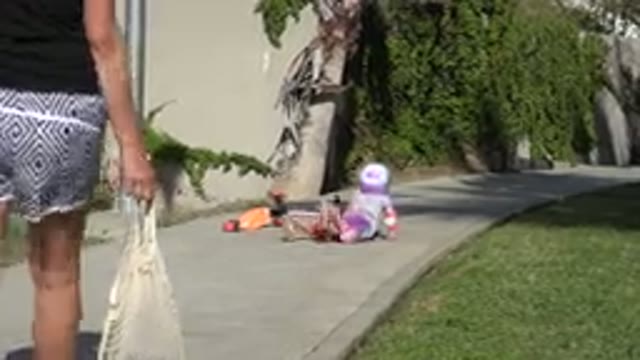 SAN JOSE DEL CABO MEXICO-2019: A Child Recovers From Falling Off A Scooter
