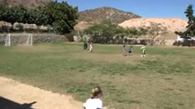 SAN JOSE DEL CABO MEXICO-2019: Little Girl Hurriedly Returns To The Field To Play Soccer