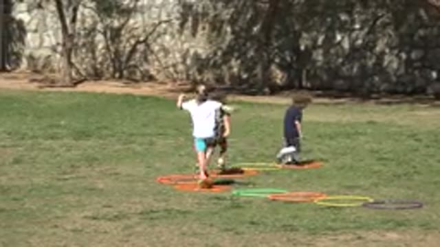 SAN JOSE DEL CABO MEXICO-2019: Small Children Running An Exercise Course That Is