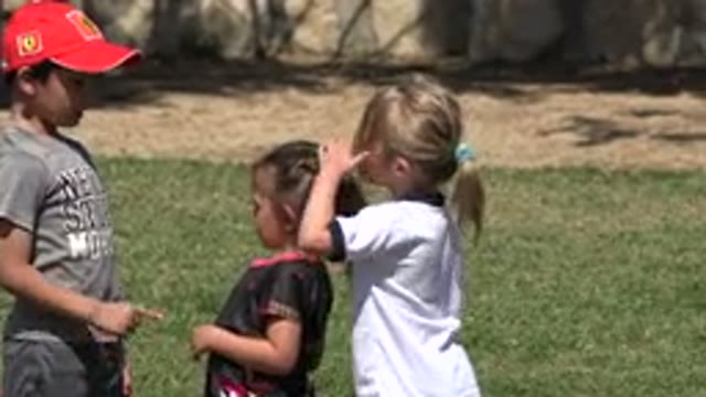 SAN JOSE DEL CABO MEXICO-2019: Three Young Kids Meeting Each Other Age Range