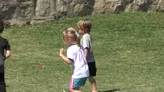 SAN JOSE DEL CABO MEXICO-2019: Little Girl Goes Near The Soccer Goal