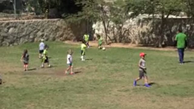 SAN JOSE DEL CABO MEXICO-2019: Kids Playing Soccer On The Sunny Day