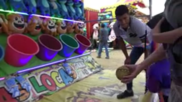 SAN JOSE DEL CABO MEXICO-2019: Fun Carnival Prizes Kids Fair Oops Try Good Time