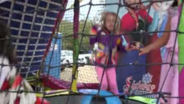SAN JOSE DEL CABO MEXICO-2019: Children Jumping On Elastic Carpets Together With