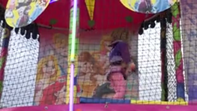 SAN JOSE DEL CABO MEXICO-2019: A Kid Jumping Up And Down On A Trampoline