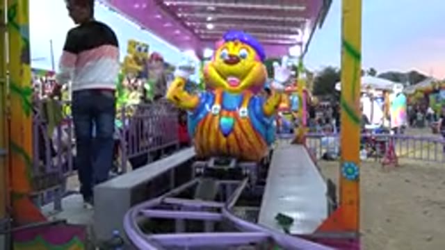 SAN JOSE DEL CABO MEXICO-2019: Caterpillar Themed Childrens Roller Coaster