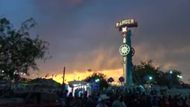 SAN JOSE DEL CABO MEXICO-2019: Fairground Against A Sunset Background Flashing