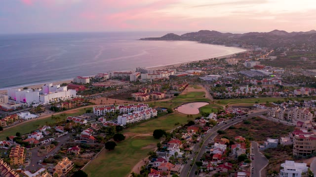 SAN JOSE DEL CABO MEXICO-2021: Coastal City Sunset Transition to Evening