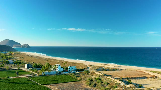 TODOS SANTOS BCS MEXICO-2021: Sandy Beach and Ocean Aerial Pan