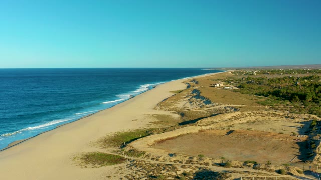 TODOS SANTOS BCS MEXICO-2021: Sandy Coastline with Calm Ocean Waves and Dunes