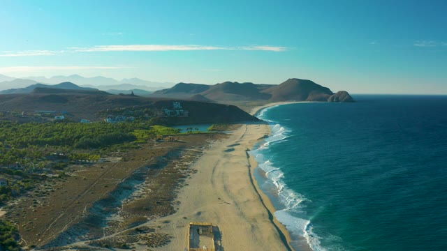 TODOS SANTOS BCS MEXICO-2021: Coastal Hillside and Beach with Shifting White Building