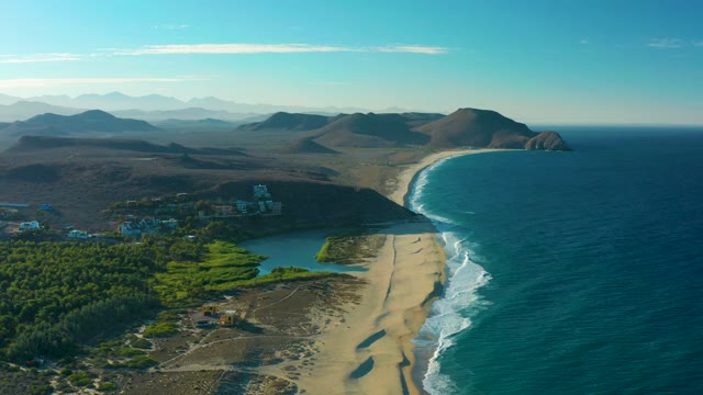 TODOS SANTOS BCS MEXICO-2021: Coastal Shore with Gentle Waves and Rolling Hills