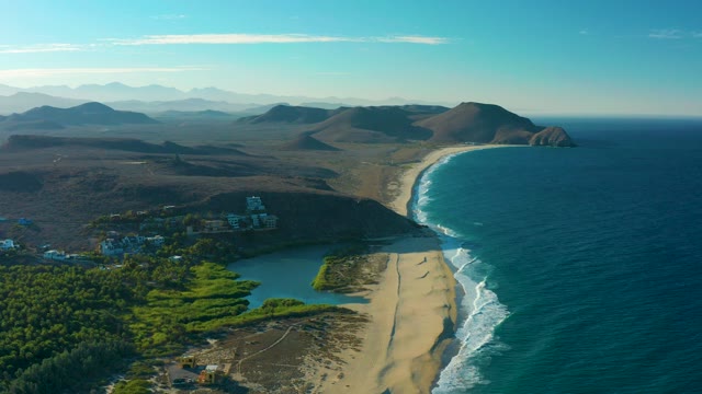 TODOS SANTOS BCS MEXICO-2021: Lagoon and Sandy Beach with Ocean Waves
