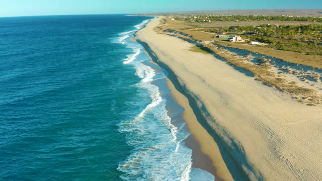 TODOS SANTOS BCS MEXICO-2021: Ocean Waves Crashing on Sandy Shore