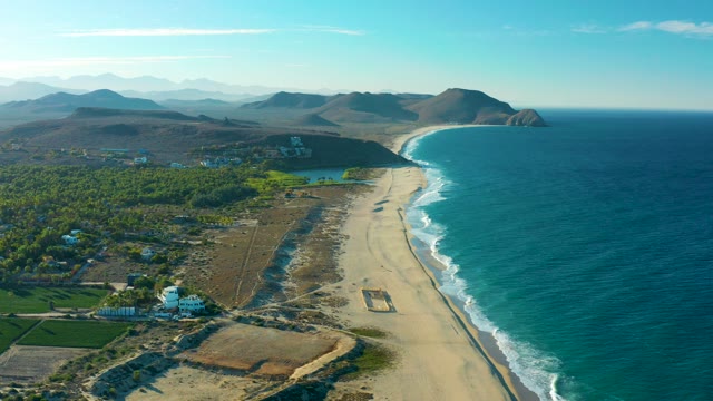 TODOS SANTOS BCS MEXICO-2021: Sandy Beach and Ocean Coastline with Rolling Hills