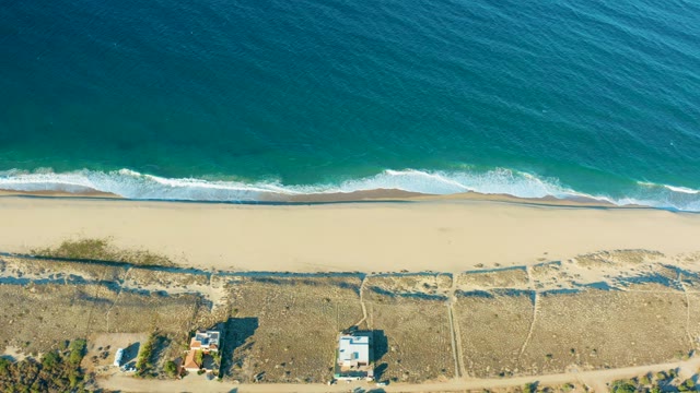 TODOS SANTOS BCS MEXICO-2021: Waves Breaking on Sandy Beach From Above