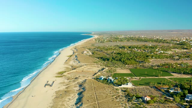 TODOS SANTOS BCS MEXICO-2021: Coastal Landscape with Sandy Beach and Farmland