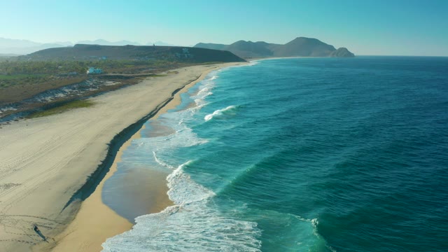 TODOS SANTOS BCS MEXICO-2021: Waves Rolling Onto a Sandy Beach