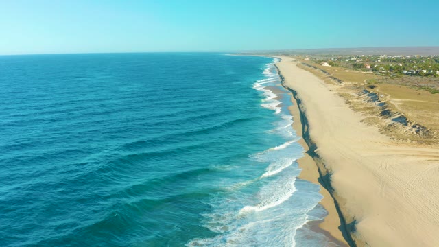 TODOS SANTOS BCS MEXICO-2021: Waves Rolling and Breaking on Sandy Shore