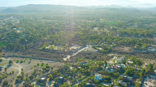 TODOS SANTOS BCS MEXICO-2021: Residential Neighborhood with Mountain Backdrop Aerial