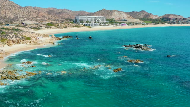 MARQUIS LOS CABOS MEXICO-2021: Beach and Ocean Waves From Aerial View