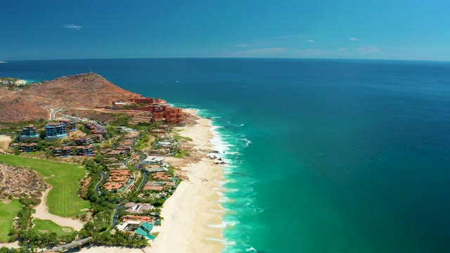 MARQUIS LOS CABOS MEXICO-2021: Coastal Resort with Ocean Waves and Moving Clouds