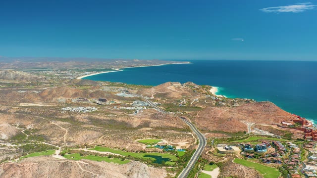 MARQUIS LOS CABOS MEXICO-2021: Coastal Hills, Beach, and Highway Aerial
